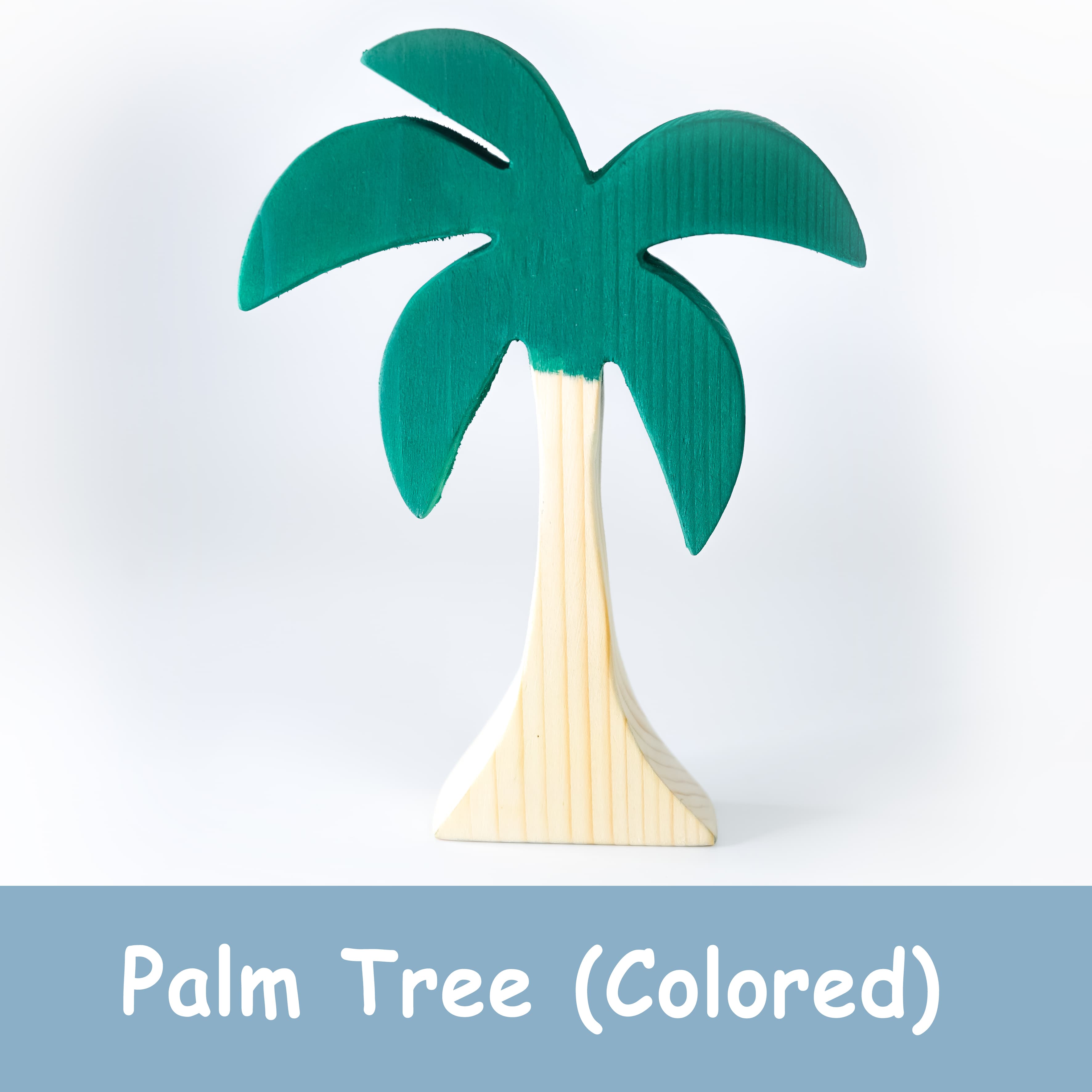 Colored Wooden Palm Tree Toy – Nature-Inspired Montessori Play Figure ...