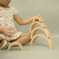 Playing Baby with Wooden Arch Stacker Toys